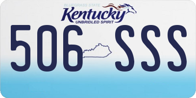 KY license plate 506SSS