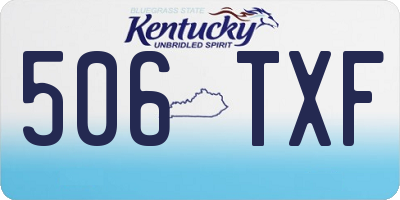 KY license plate 506TXF