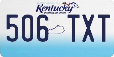 KY license plate 506TXT