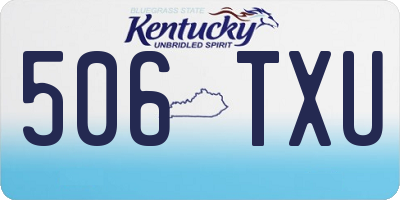 KY license plate 506TXU