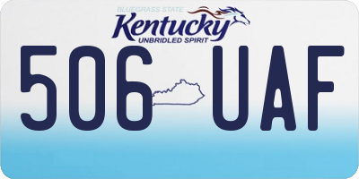 KY license plate 506UAF