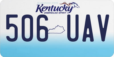 KY license plate 506UAV