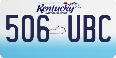 KY license plate 506UBC