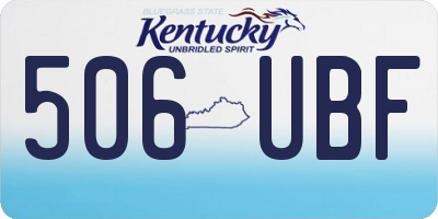 KY license plate 506UBF
