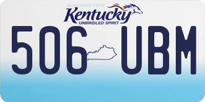 KY license plate 506UBM