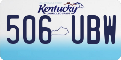 KY license plate 506UBW