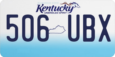 KY license plate 506UBX