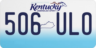 KY license plate 506ULO