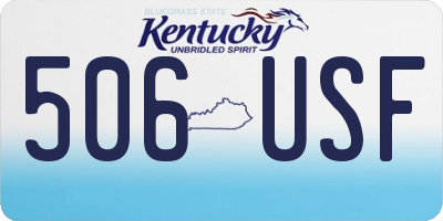 KY license plate 506USF