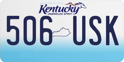 KY license plate 506USK