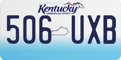 KY license plate 506UXB