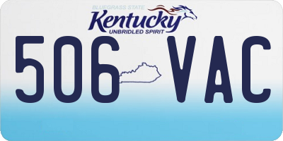 KY license plate 506VAC