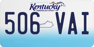 KY license plate 506VAI
