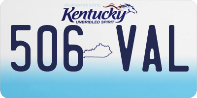 KY license plate 506VAL