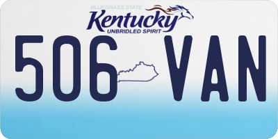 KY license plate 506VAN