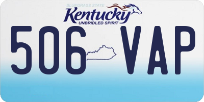 KY license plate 506VAP