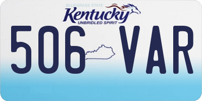KY license plate 506VAR