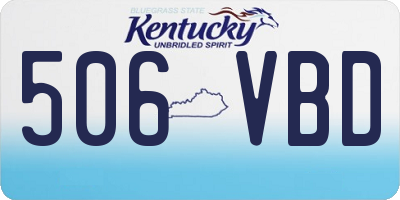 KY license plate 506VBD