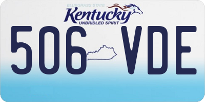 KY license plate 506VDE
