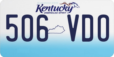 KY license plate 506VDO