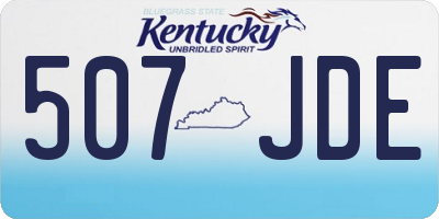 KY license plate 507JDE