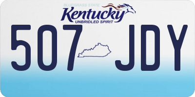 KY license plate 507JDY