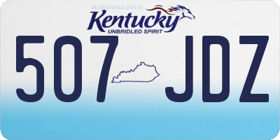 KY license plate 507JDZ