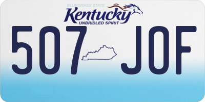 KY license plate 507JOF
