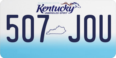KY license plate 507JOU