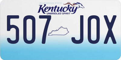 KY license plate 507JOX