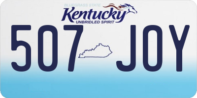 KY license plate 507JOY