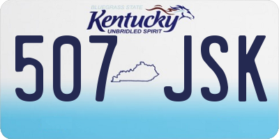 KY license plate 507JSK