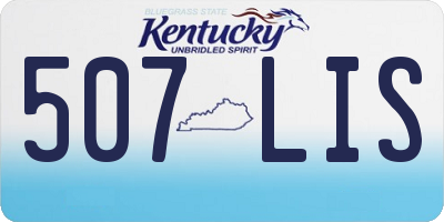 KY license plate 507LIS