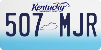 KY license plate 507MJR