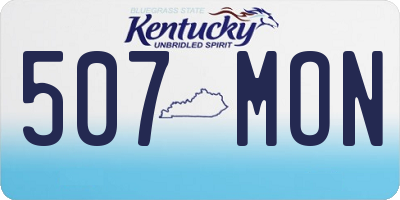 KY license plate 507MON