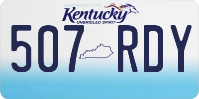 KY license plate 507RDY