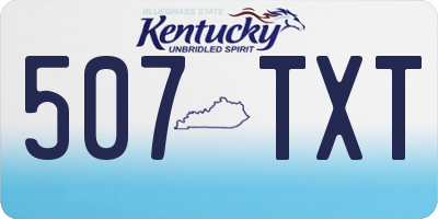 KY license plate 507TXT