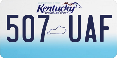 KY license plate 507UAF