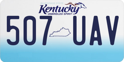 KY license plate 507UAV