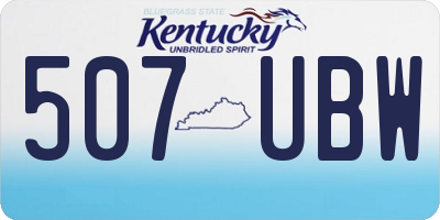 KY license plate 507UBW