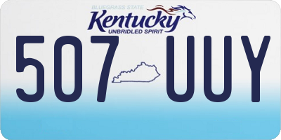 KY license plate 507UUY