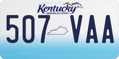 KY license plate 507VAA
