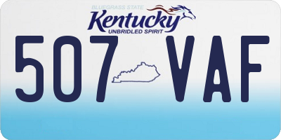 KY license plate 507VAF