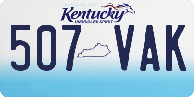 KY license plate 507VAK