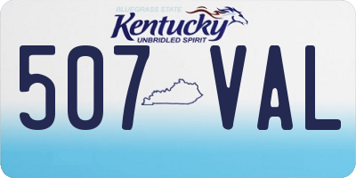 KY license plate 507VAL
