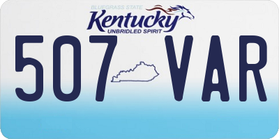 KY license plate 507VAR