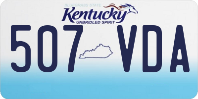 KY license plate 507VDA