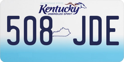 KY license plate 508JDE