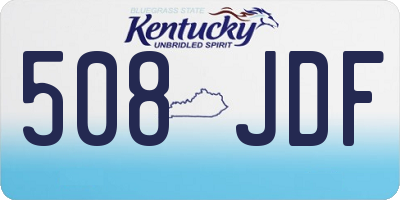 KY license plate 508JDF