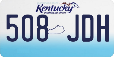 KY license plate 508JDH